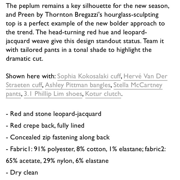 Preen Leopard Peplum Top - Picture 6 of 8